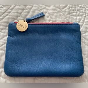 Clare V. Blue Leather Pouch